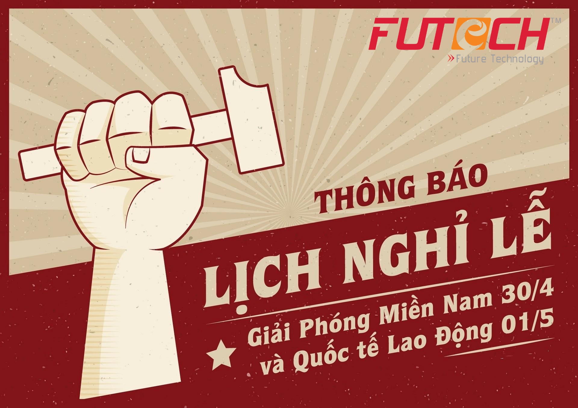 Thông báo Lịch nghỉ lễ Giải phóng Miền Nam 30/4 và Quốc tế Lao động 1/5