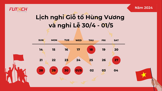 THÔNG BÁO LỊCH NGHỈ VÀ LỊCH TRỰC LỄ 30/4 – 01/5