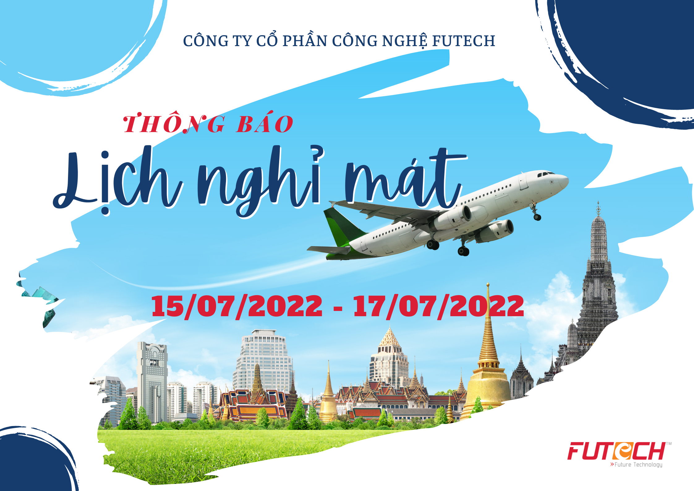 Thông báo lịch nghỉ mát 2022